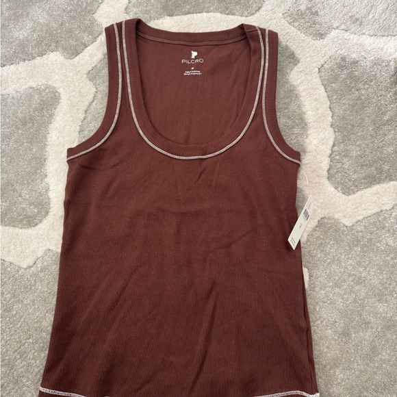 Pilcro Tops - Pilcro Red and White Fitted Tank Top